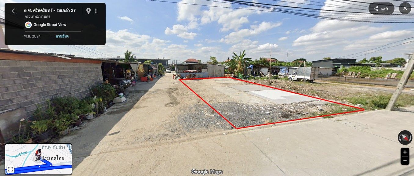 ขายที่ดิน 64 ตรว.  ถนนตัดใหม่กรุงเทพกรีฑา-ร่มเกล้า (ซอยเผือกน้อย)