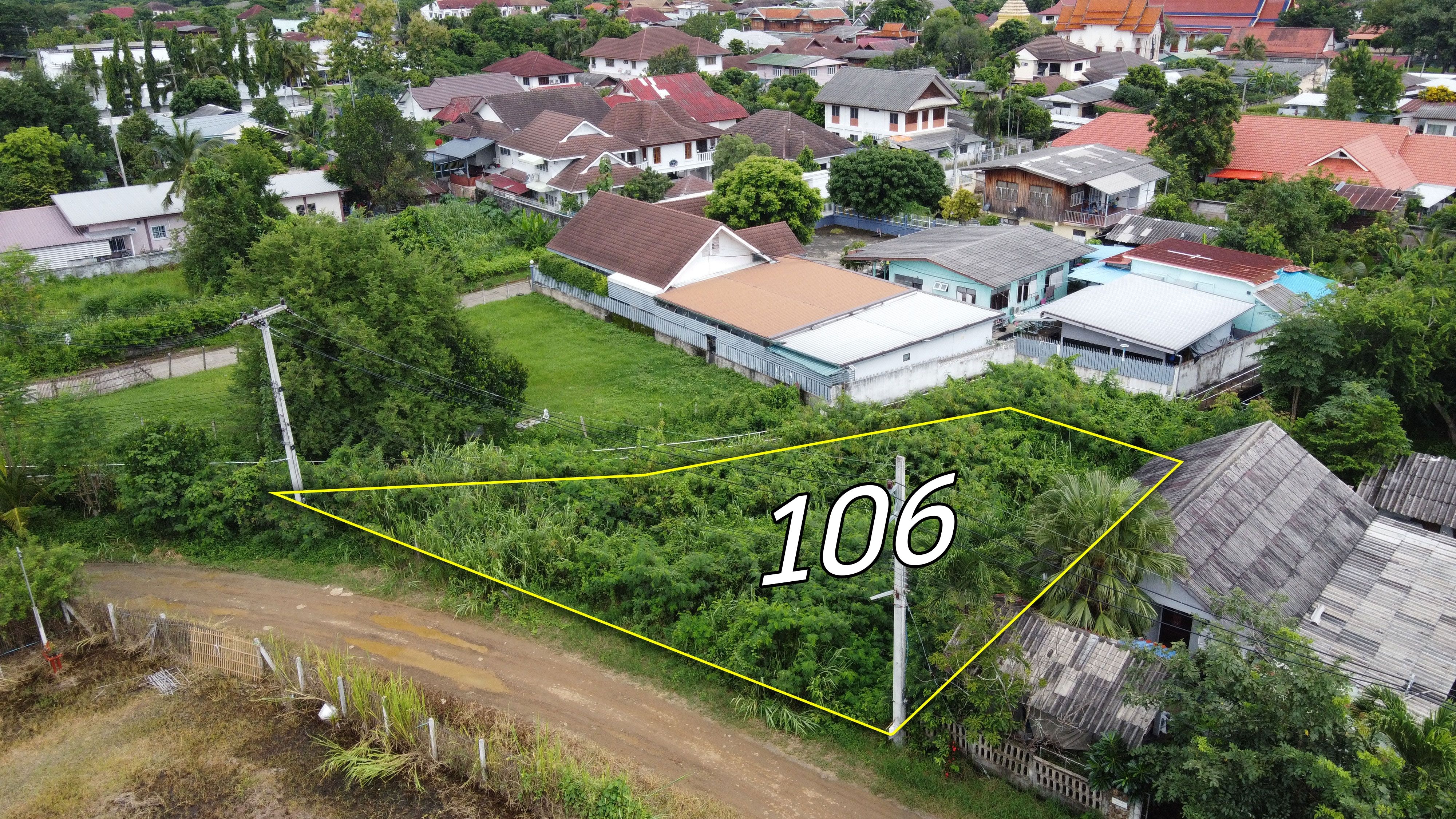 ที่ดิน 106 ตารางวา (ใกล้ถนนคนเดิน มีไฟฟ้าและประปาพร้อม)