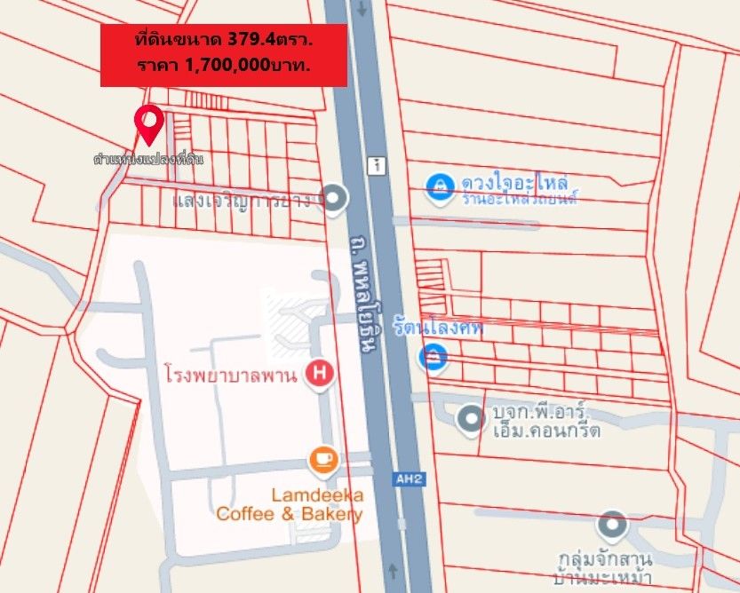 ขายที่่ดิน อ.พาน จ.เชียงราย 400 ม. จากถนนพหลโยธิน ต้ดรพ.พาน