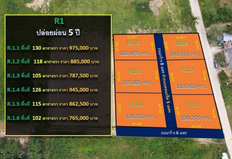 ที่ดินแบ่งขาย โครงการ​ Hua​ Hin​ Green View. เนื้อที่เริ่มต้น 0-1-2