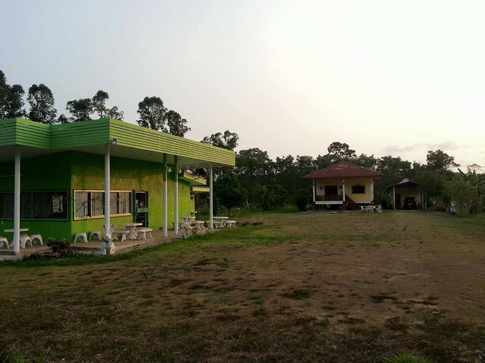 ขายที่ดินถมแล้วพร้อมบ้านและร้านอาหาร ริมถนนใหญ่ 4 เลน ใกล้ทะเลและสนามบิน