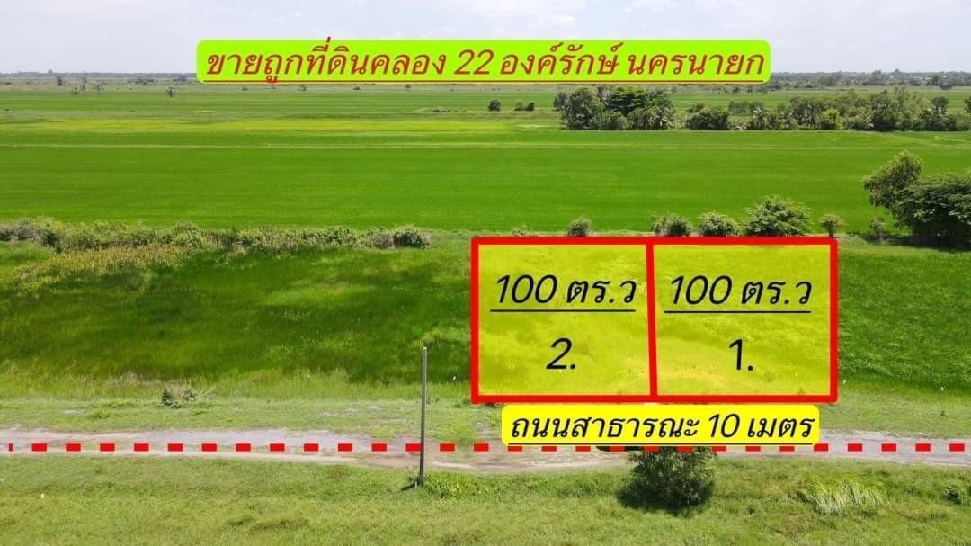 ขายที่ดินนครนายก แปลงงาม บรรยากาศดี มีความเป็นส่วนตัว องครักษ์ นครนายก 0-1-0
