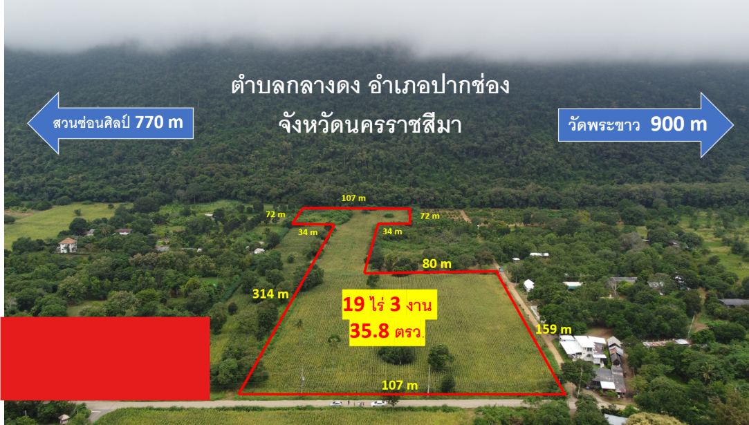 ขายที่ดินนครราชสีมา ปากช่อง ที่ดินสวย ติดเขา บรรยากาศดี 