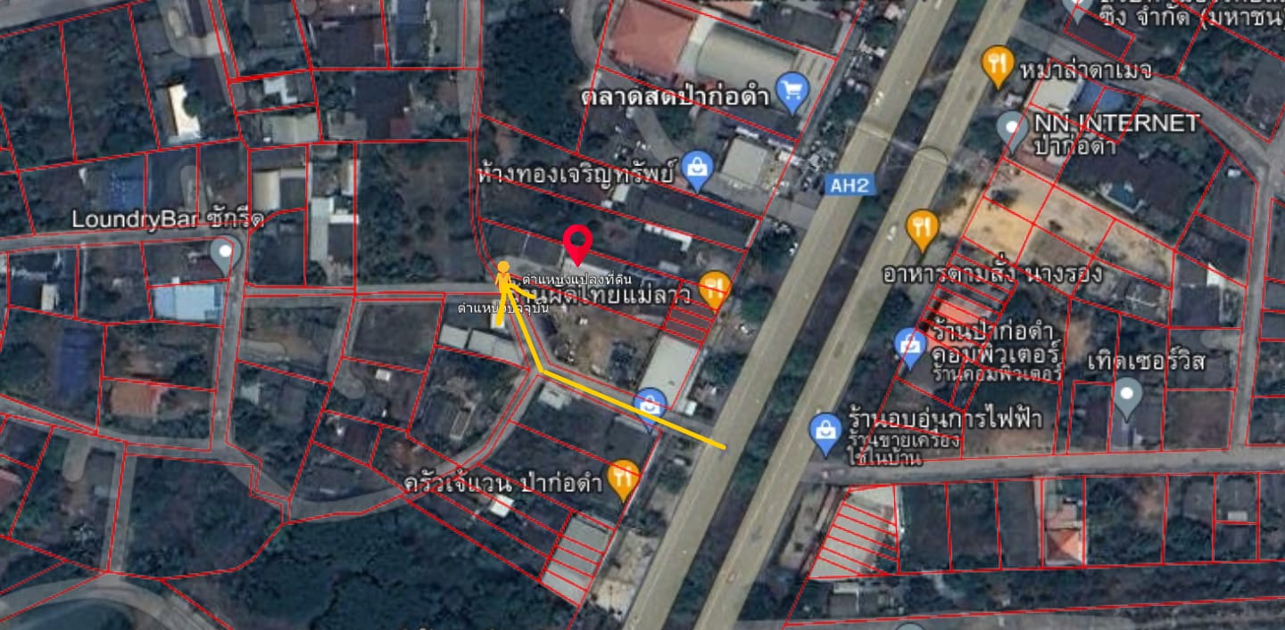 ที่ดินพร้อมสิ่งปลูกสร้าง ใกล้ตลาดสด ป่ากอดำ แม่ลาว เชียงราย 0-2-61.8