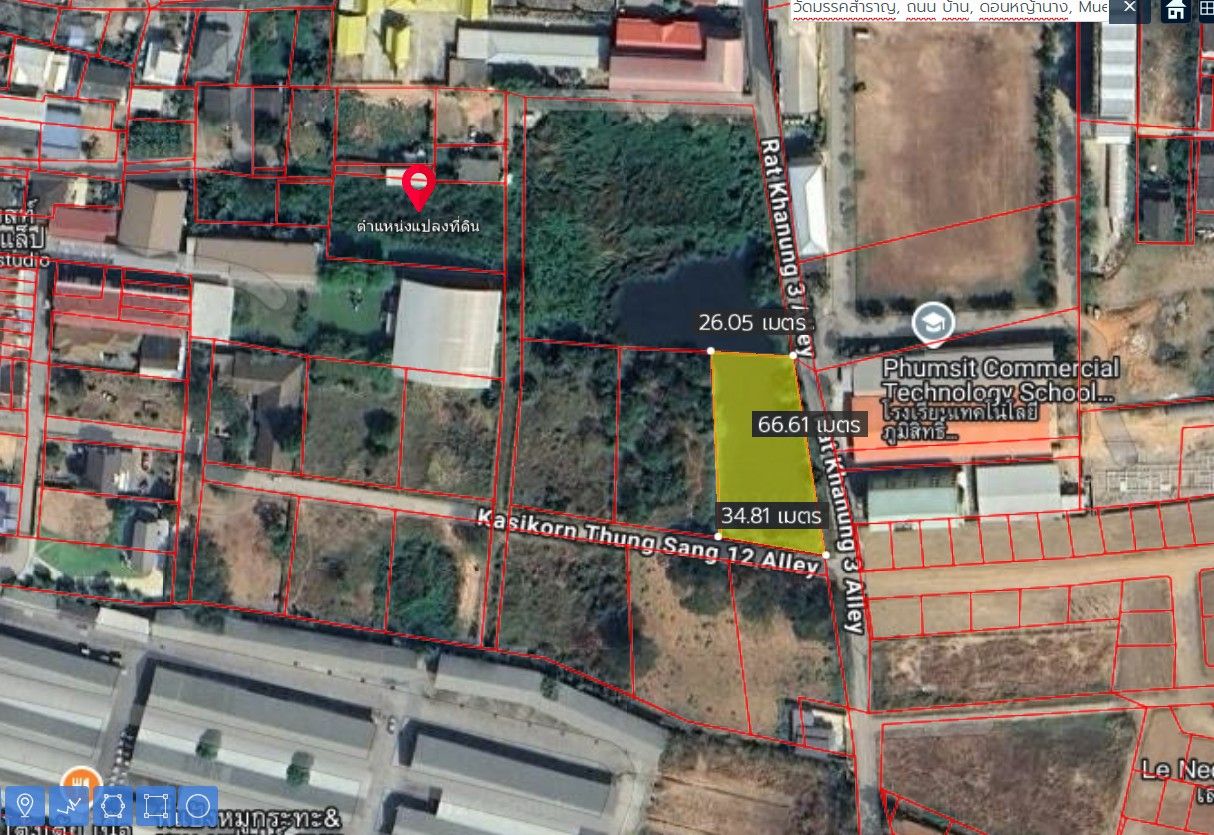 DD-0274 ขายที่ดินขอนแก่น อำเภอเมือง ที่ดินกลางตัวเมืองขอนแก่น ใกล้ตลาดจอมพล 1 ไร่ – 61.8 ตร.วา 