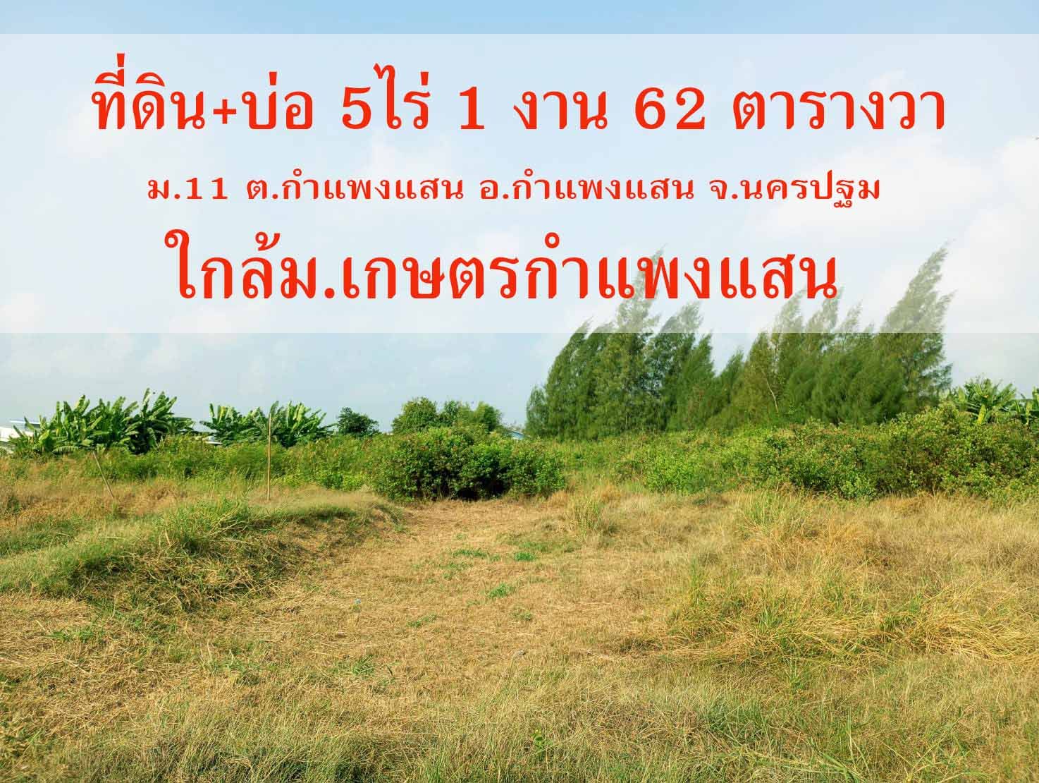 คุ้มสวยราคาถูก บรรยากาศดี ใกล้มหาลัยเกษตรกำแพงแสน เหมาะบ้าน การเกษตร คาเฟ่ เลี้ยงกุ้ง
