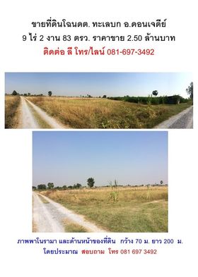 ขายที่ดินเพื่อการเกษตร สุพรรณบุรี 9-2-83
