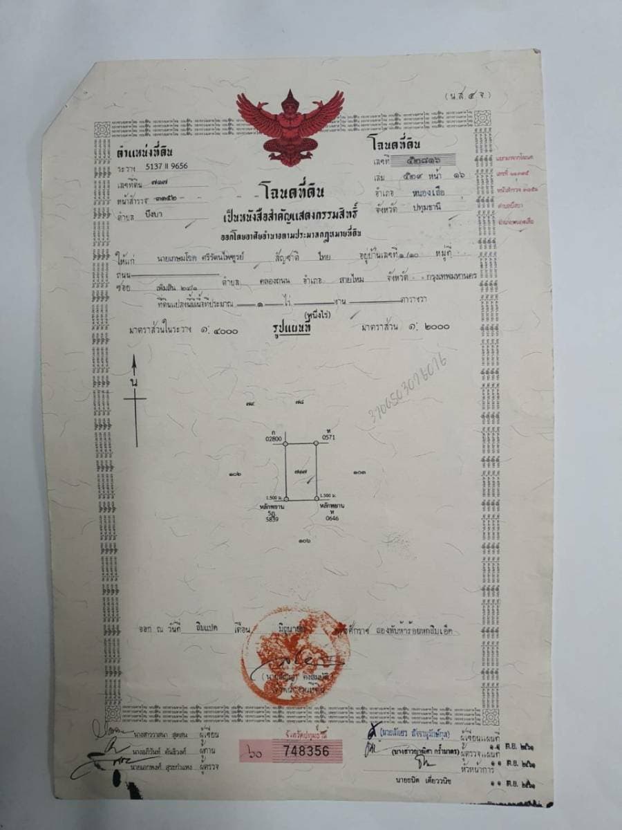 ที่ดินเปล่าแปลงสวย หนองเสือ ปทุมฯ 1-0-0
