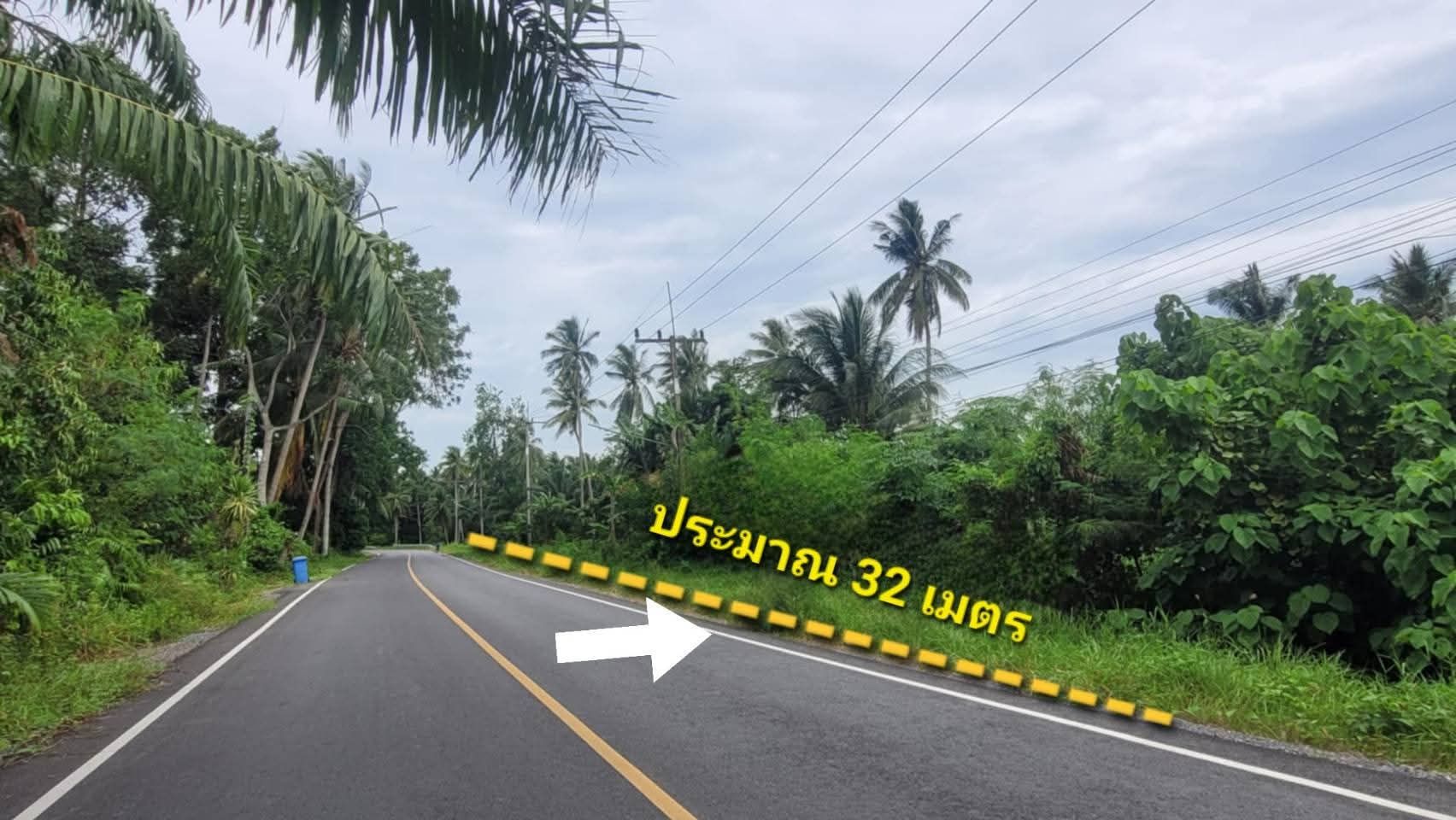 ขายที่ดินสวย ราคาถูก หน้ากว้างติดถนนดำ 32 เมตร ต. ท่าซัก อ.เมืองนครศรีฯ
