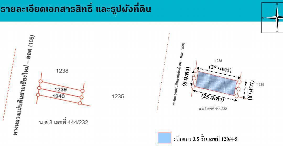 ขายอาคารพาณิชย์เชียงใหม่ ทำเลดี สันป่าตอง พื้นที่ใช้สอย 520 ตารางเมตร 50 ตารางวา