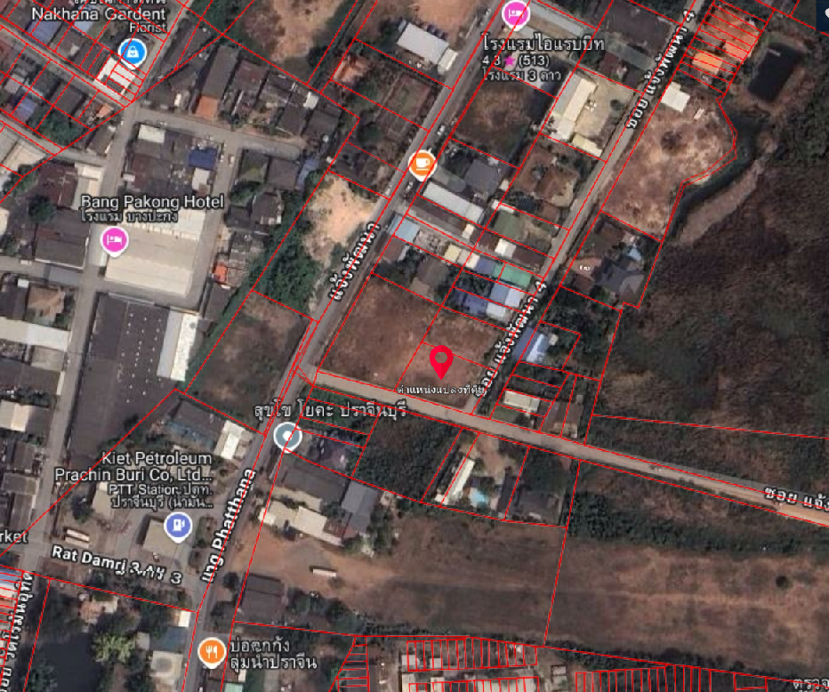 ขายที่ดินปราจีนบุรี อำเภอเมือง ทำเลทอง หน้ากว้าง เหมาะประกอบกิจการมาก