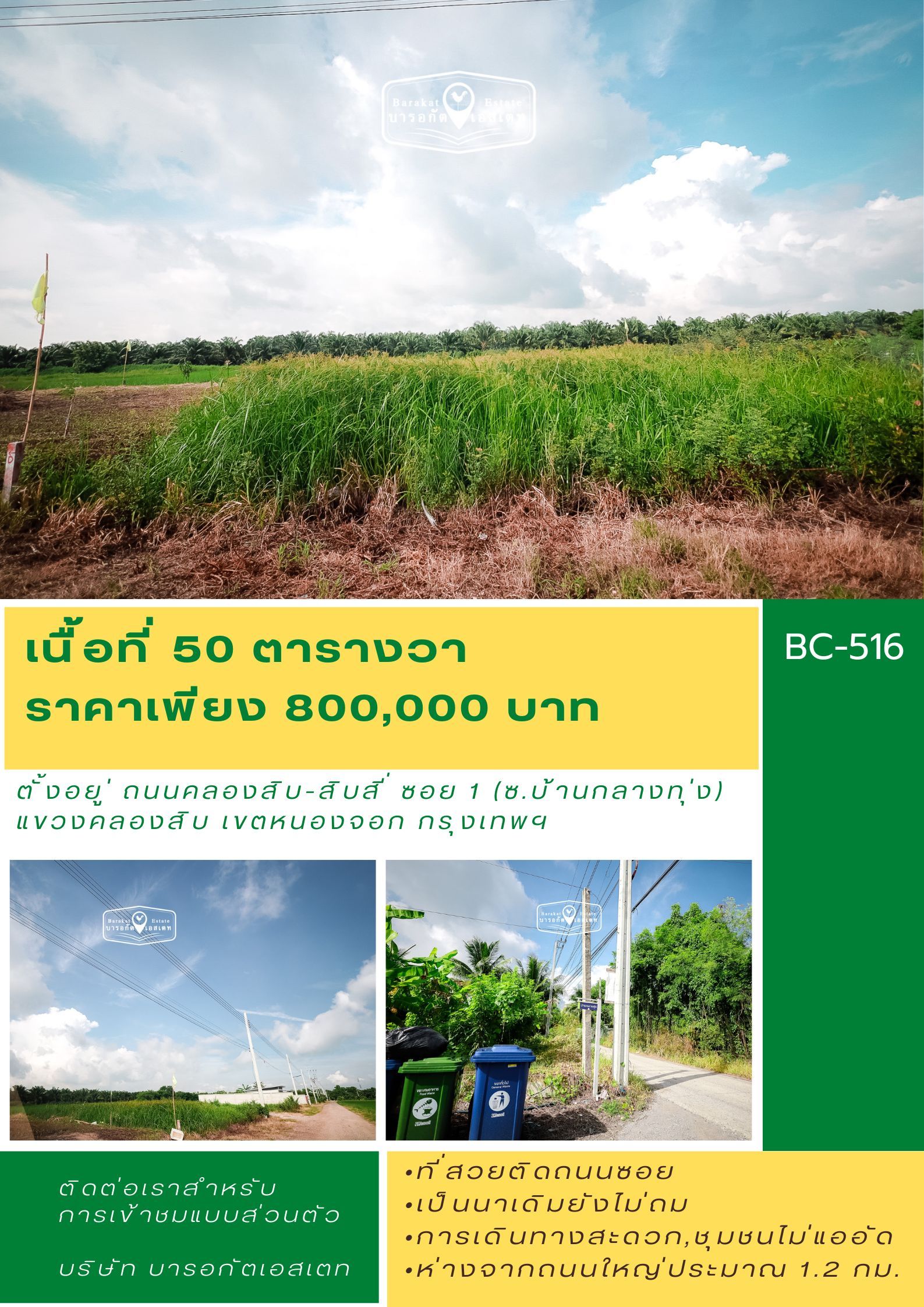 ที่ดินเปล่า แปลงสวย ทำเลคุณภาพ