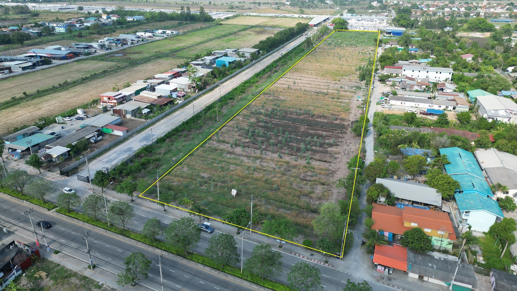 ขายที่ดินมีนบุรี ติดถนนนิมิตรใหม่ 21-3-29 ไร่